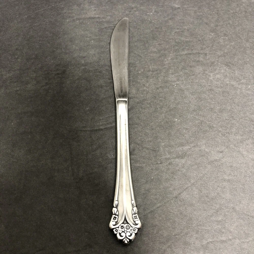 Rogers Stanley Roberts Rose Bud Flatware Stainless Floral 6 Pieces Knives Spoons